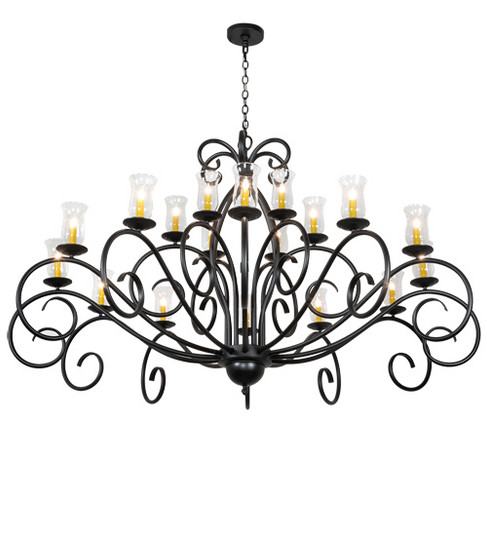 Sienna 18 Light Chandelier in Satin Black Wrought Iron (57|217145)