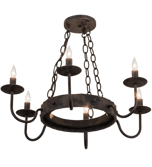 Edinburgh Six Light Semi-Flushmount in Wrought Iron (57|213965)