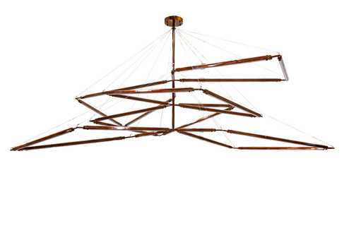 Isotope LED Chandelier in Transparant Copper On Extreme Chrome (57|210950)