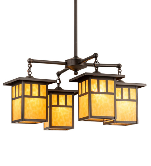 Hyde Park Four Light Chandelier in Craftsman Brown (57|204749)