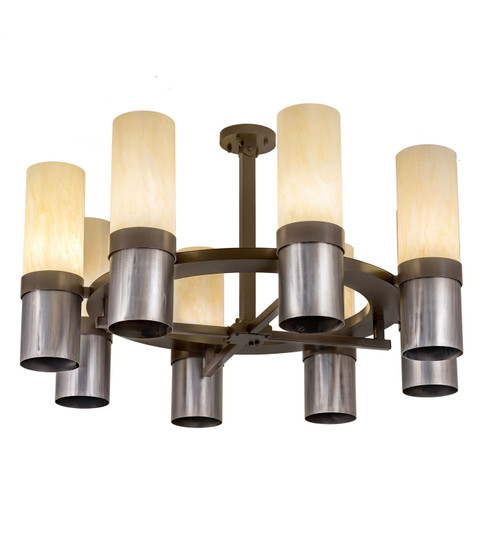 Farmington Eight Light Chandelier in Sofia Sepia & Industrial Steel (57|198084)