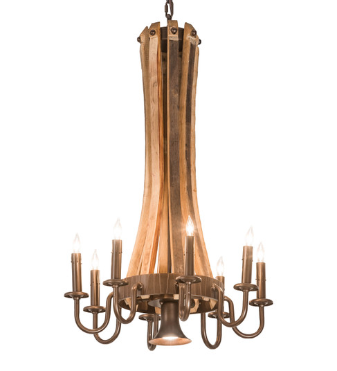 Barrel Stave Nine Light Chandelier in Mahogany Bronze (57|197593)