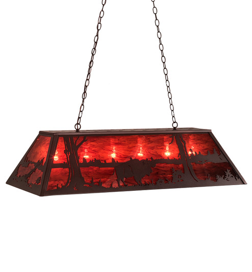 Buffalo Six Light Oblong Pendant in Mahogany Bronze (57|195196)