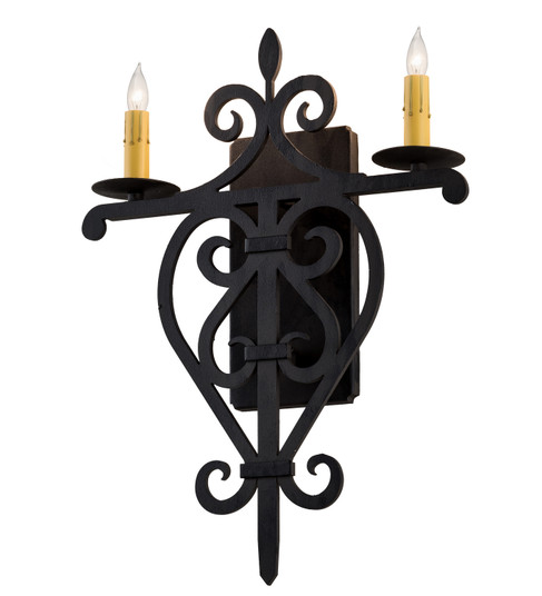 Fleur De Lys Two Light Wall Sconce in Costello Black (57|189161) Fleur De Lys Two Light Wall Sconce in Costello Black (57|189161)