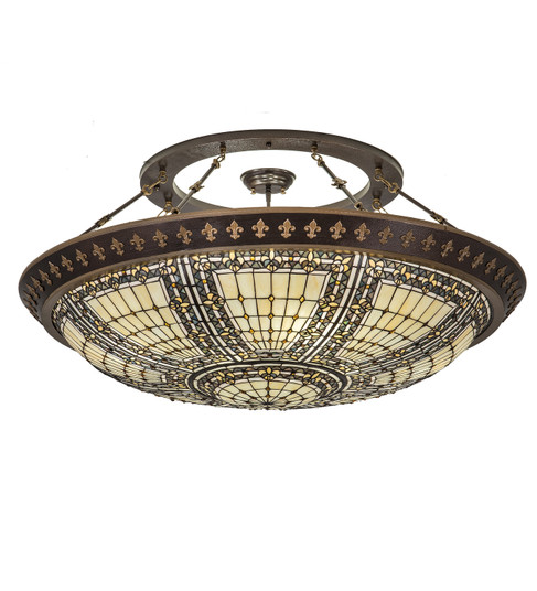Fleur-De-Lis Eight Light Flushmount in Copper Vein/Nu Gold (57|188440)