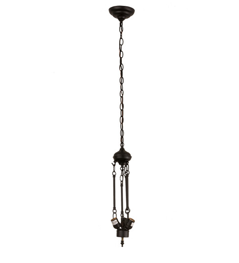 Cowboy & Steer Three Light Inverted Pendant Hardware in Black Metal (57|184620)