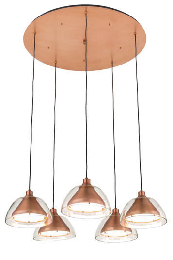 Bisbee Five Light Pendant in Black Metal,Copper (57|182713)