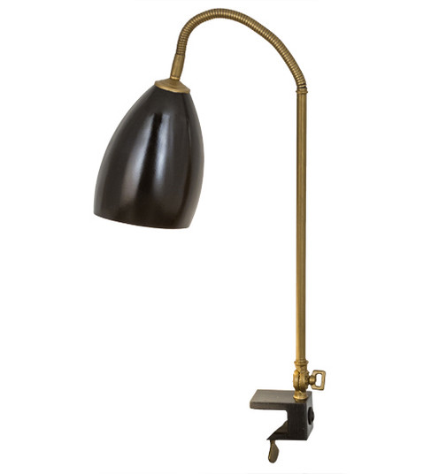 Sofisticato One Light Swing Arm Desk Lamp in Black Metal,Antique Brass (57|167595)