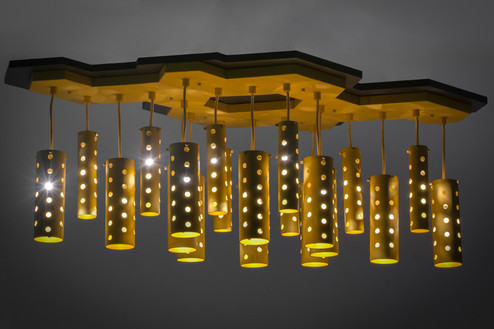 Emmentaler 25 Light Oblong Pendant in Gold Anodized (57|166088)