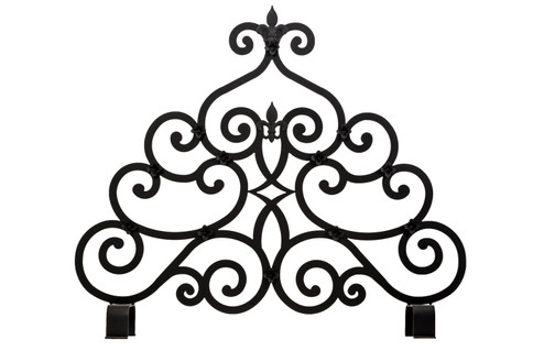 Fleur-De-Lis Fireplace Screen in Black Metal (57|162817)