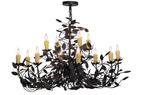 Pear Leaf 12 Light Chandelier in Black (57|157544)