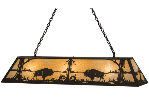 Buffalo At Lake Nine Light Oblong Pendant in Timeless Bronze (57|155766)