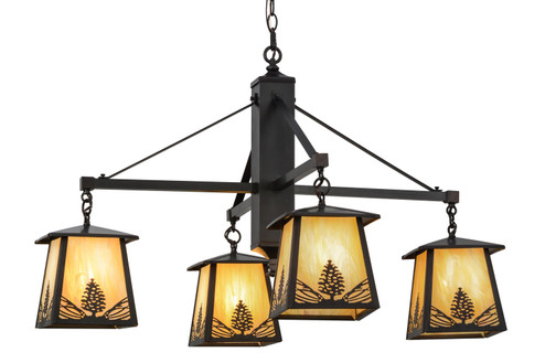 Mountain Pine Four Light Chandelier in Craftsman Brown (57|150783)