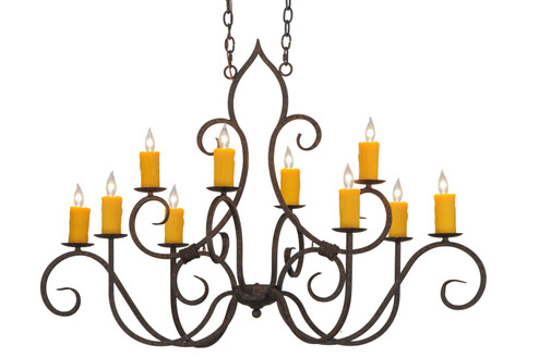 Clifton Ten Light Chandelier in Black Metal,Custom (57|149375)