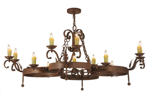 Andorra 12 Light Chandelier in Antique Rust (57|148577)