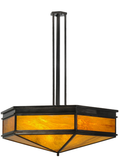 Davis Street Eight Light Pendant in Craftsman Brown On Waxed Brass (57|141558)