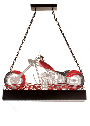 Motorcycle Two Light Island Pendant in Textured Black/Candy Red/Nickel (57|13588)