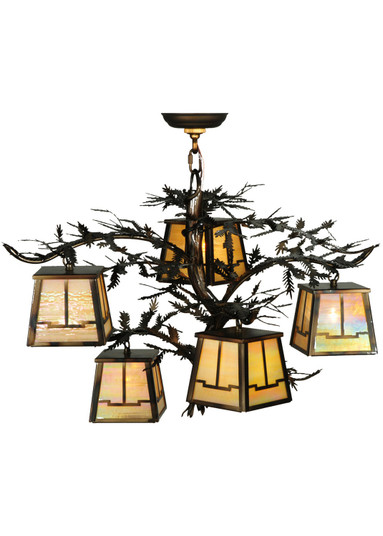 Pine Branch Five Light Chandelier in Dark Burnished Antique Copper (57|134055)