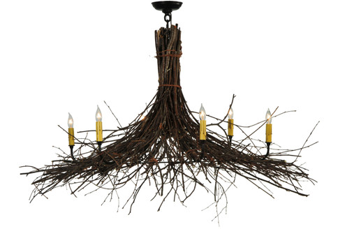 Twigs Six Light Chandelier in Mahogany Bronze (57|132514)