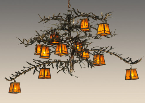 Pine Branch 12 Light Chandelier in Dark Burnished Antique Copper (57|132277)