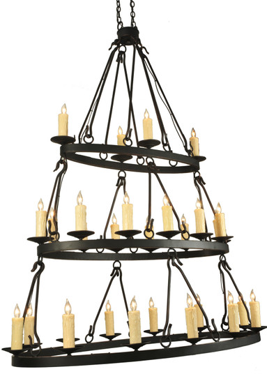 Kenosha 28 Light Chandelier in Solar Black With Copper Highlights (57|132123)