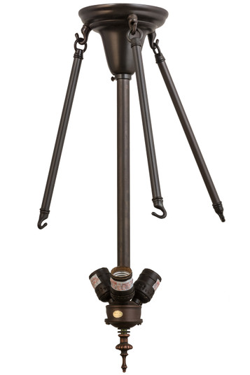 Traditional Three Light Semi Flush w/Rods Hardware in Craftsman Brown (57|115266)