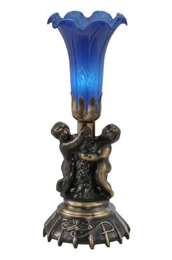 Blue One Light Mini Lamp in Antique Brass (57|11038)