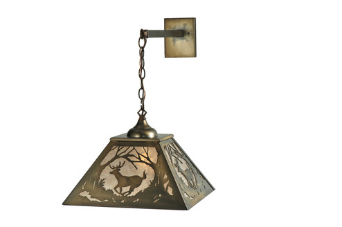 Deer At Dawn Two Light Hanging Wall Sconce in Brushed Nickel (57|110131)