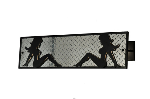 Diamond Turbine Four Light Vanity in Black Chrome/Diamond Plate (57|108940)