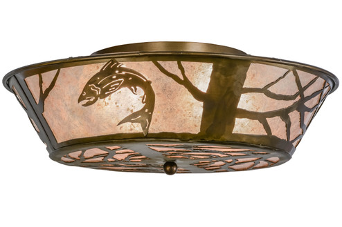 Leaping Trout Four Light Flushmount in Antique Copper (57|10014) Leaping Trout Four Light Flushmount in Antique Copper (57|10014)