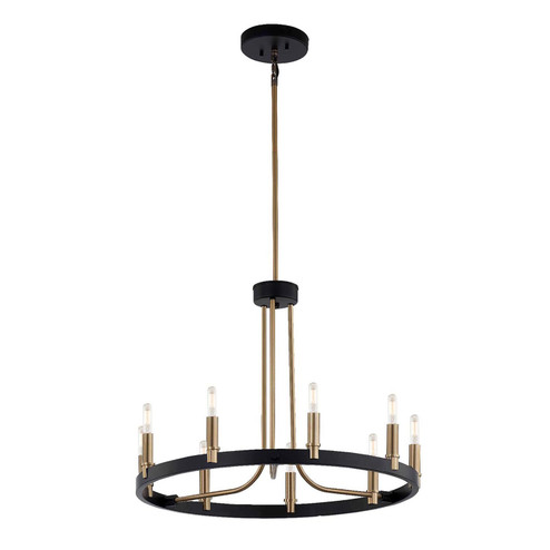 Clayton Nine Light Chandelier in Matte Black w/ Brass (102|NSH-8043-MBBR)