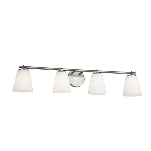 Fusion Four Light Bath Bar in Brushed Nickel (102|FSN-8034-OPAL-NCKL)