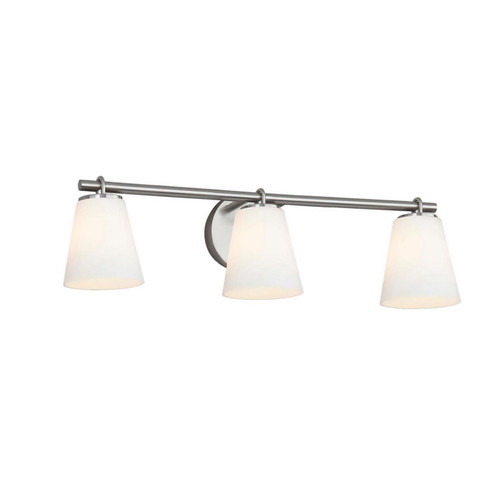 Fusion Three Light Bath Bar in Brushed Nickel (102|FSN-8033-OPAL-NCKL)