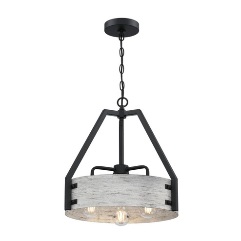 Callowhill Three Light Chandelier in Matte Black With Antique Ash (88|6125900)