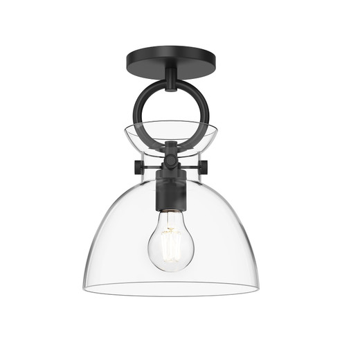 Waldo One Light Semi-Flush Mount in Matte Black/Clear Glass (452|SF411809MBCL)