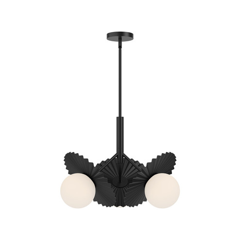 Plume Three Light Chandelier in Matte Black/Opal Glass (452|CH501322MBOP)