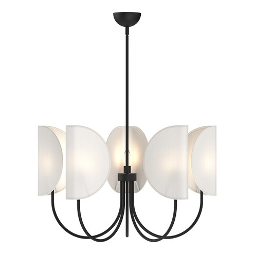 Seno Five Light Chandelier in Matte Black/White Cotton Fabric (452|CH450732MBCW)