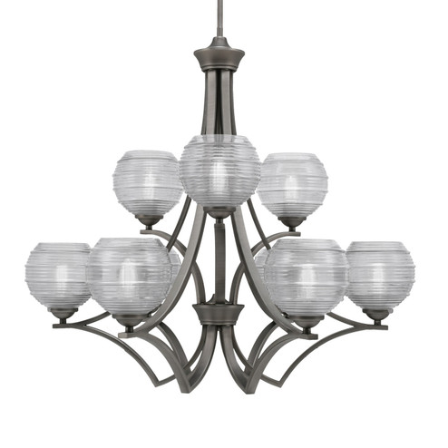 Zilo Nine Light Chandelier in Graphite (200|569-GP-5110)