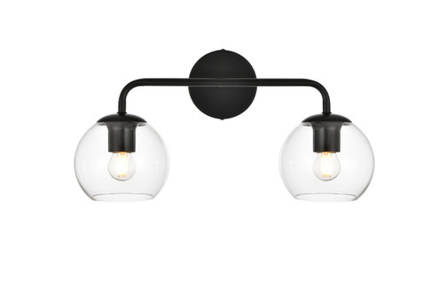 Genesis Two Light Bath Sconce in Black (173|LD7321W19BLK)