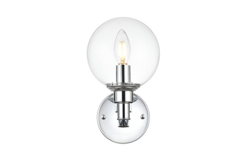 Jaelynn One Light Bath Sconce in Chrome and Clear (173|LD7318W6CH)