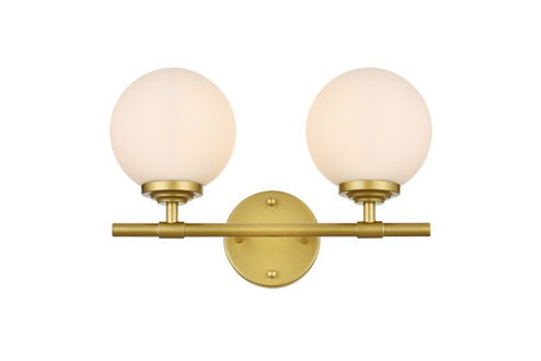 Ansley Two Light Bath Sconce in Brass and frosted white (173|LD7301W15BRA)