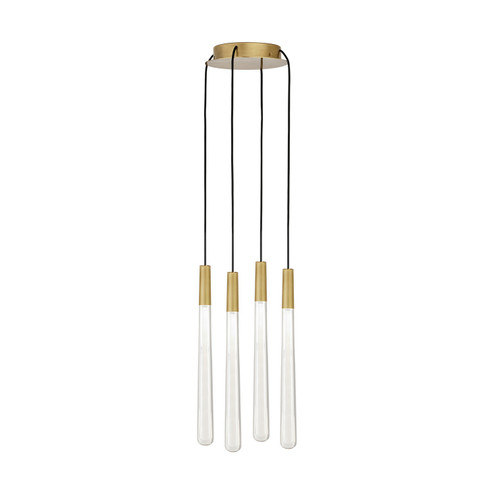 Pylon LED Chandelier in Natural Brass (182|700TRSPPYLC4RNB-LED930)
