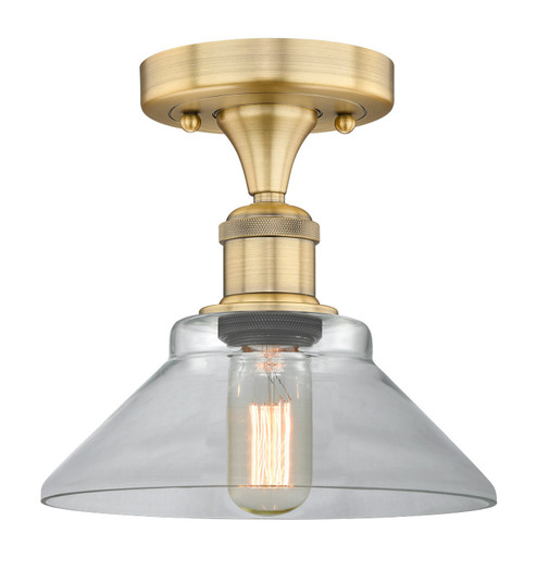 Edison One Light Semi-Flush Mount in Brushed Brass (405|616-1F-BB-G132)