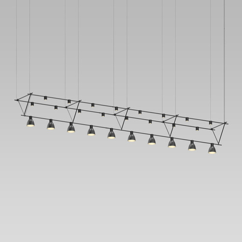 Suspenders Ten Light Pendant in Satin Black (69|SLS1144)
