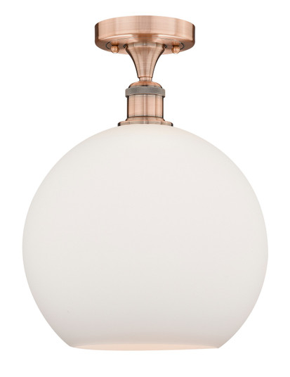 Edison One Light Semi-Flush Mount in Antique Copper (405|616-1F-AC-G121-12)