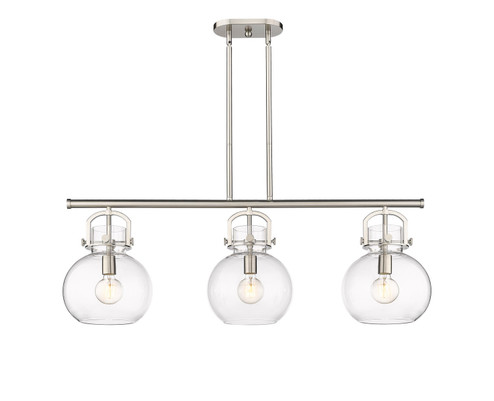 Downtown Urban Three Light Island Pendant in Satin Nickel (405|410-3I-SN-G410-10CL)