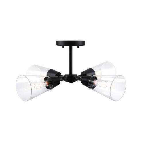 Norro Four Light Semi Flush Mount in Matte Black (43|D290C-SF-MB)