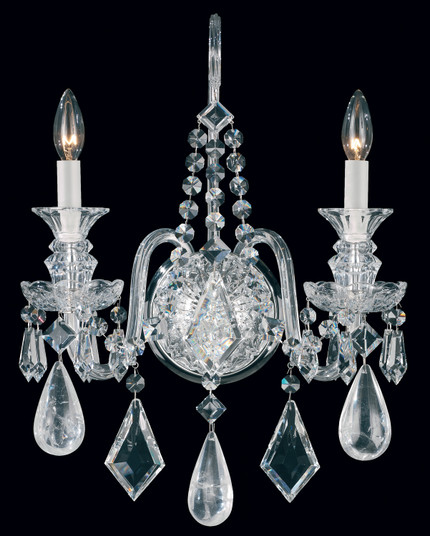 Hamilton Rock Crystal Two Light Wall Sconce in Jet Black (53|5502BK)