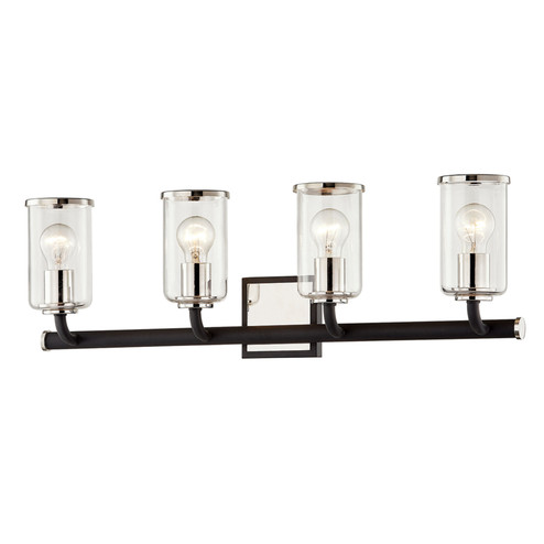 Aeon Four Light Bath and Vanity in Textured Black & Polish Nickel (67|B7684-TBK/PN)