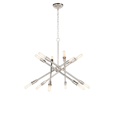 Cobra 12 Light Chandelier in Polished Nickel (400|16-1428PN)